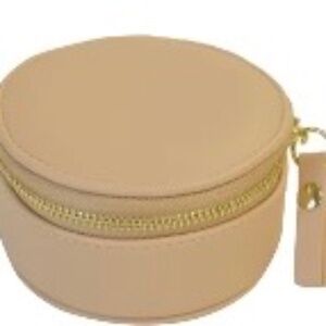 Mele & Co. Stow and Go Mini Vegan Leather Travel Jewelry Case in Buff